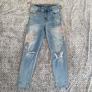 American Eagle Outfitters embroidered jeans